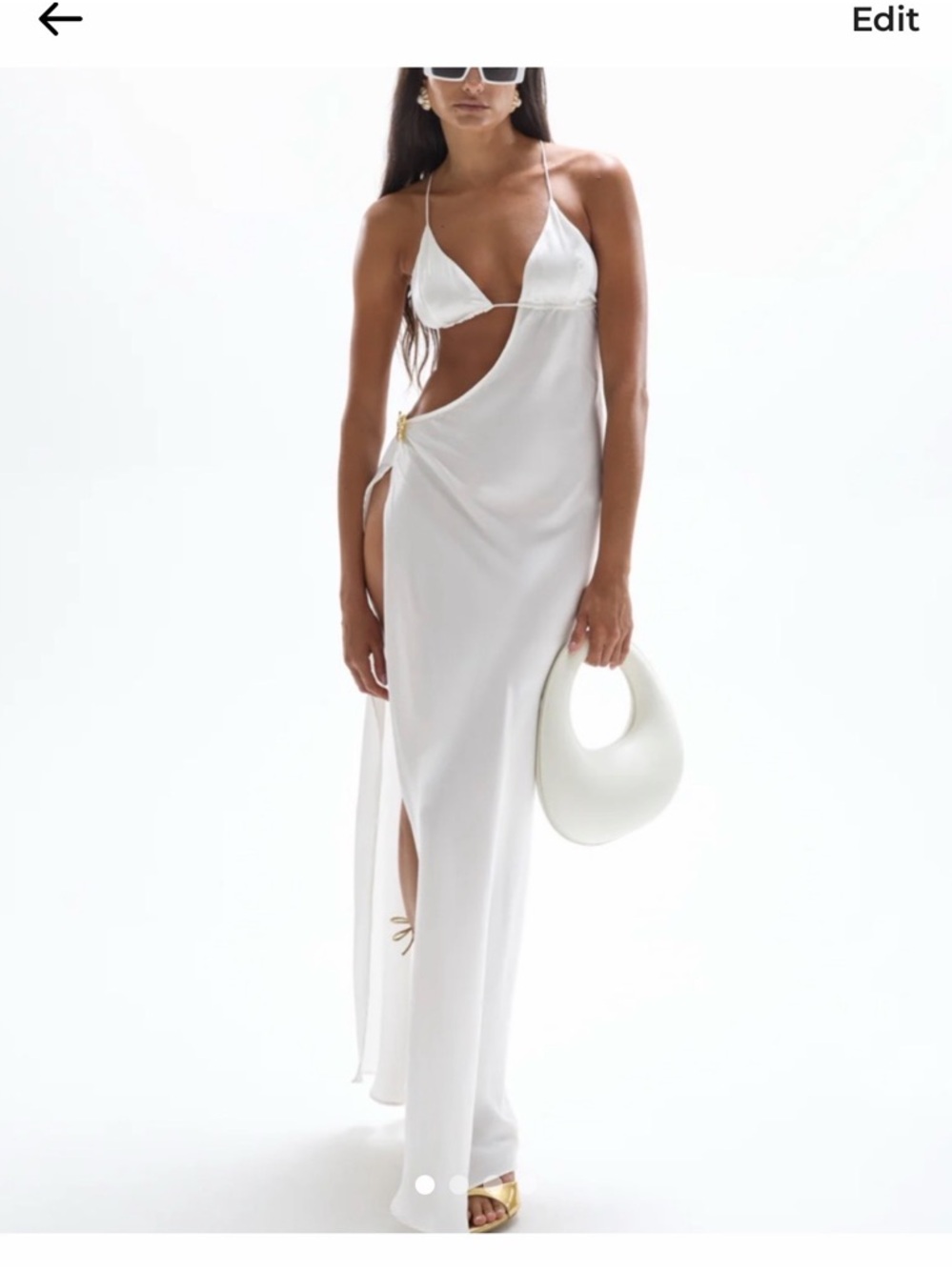 Cincin White Cutout Slip Maxi Dress - Women's Evening Dress